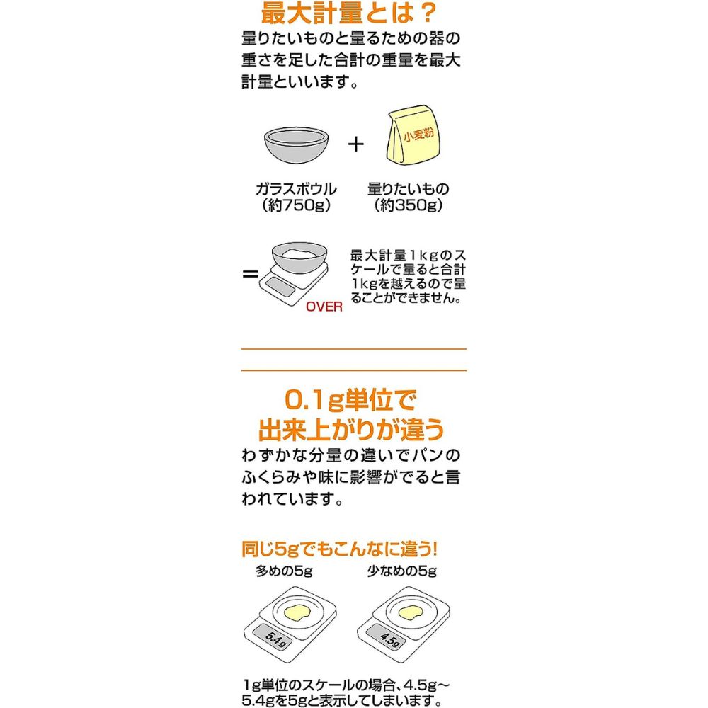 廚房電子磅 | 3公斤 | 大屏幕 | 日本 PEARL LIFE | PA-D-6467